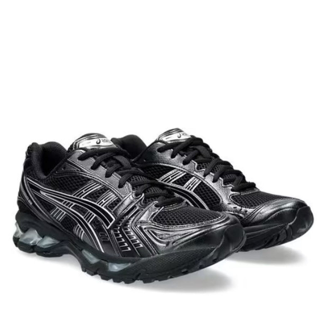 ASICS GEL-Kayano 14 Noir / Argent – paire en vue trois-quarts avant