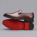 Mocassins homme en cuir italien à semelle rouge – vue 6