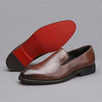 Mocassins homme en cuir italien à semelle rouge – vue 9