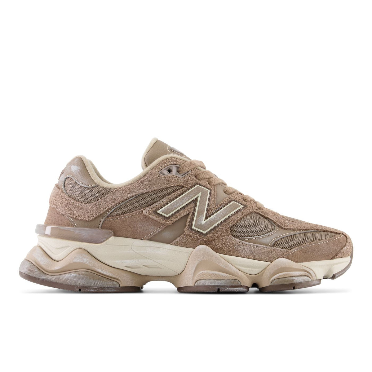 New Balance 9060 unisexe – Taupe / Beige – profil extérieur