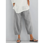 Pantalon en lin femme léger et respirant à coupe fluide – Elena – vue 2