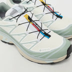 Salomon XT-6 GORE-TEX – White / Green Milieu / Ice Flow – detail lacage