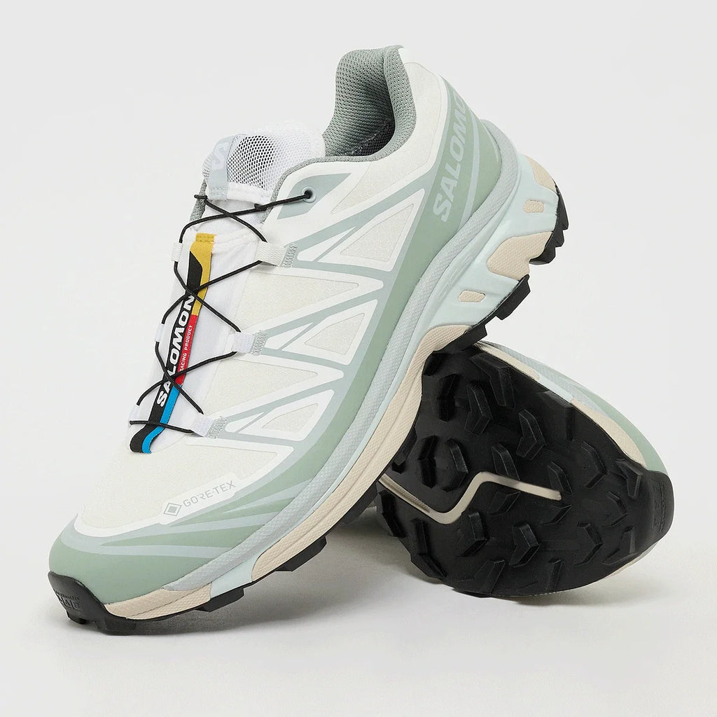 Salomon XT-6 GORE-TEX – White / Green Milieu / Ice Flow – paire semelle
