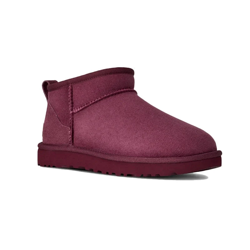 UGG Classic Ultra Mini Femme – Burnt Magenta – trois quarts arriere