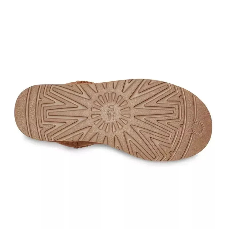 UGG Classic Ultra Mini Femme – Chestnut & Beige – semelle exterieure