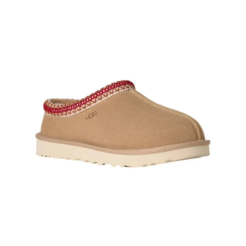 UGG Tasman II Femme – Sand / Dark Cherry – trois quarts arriere